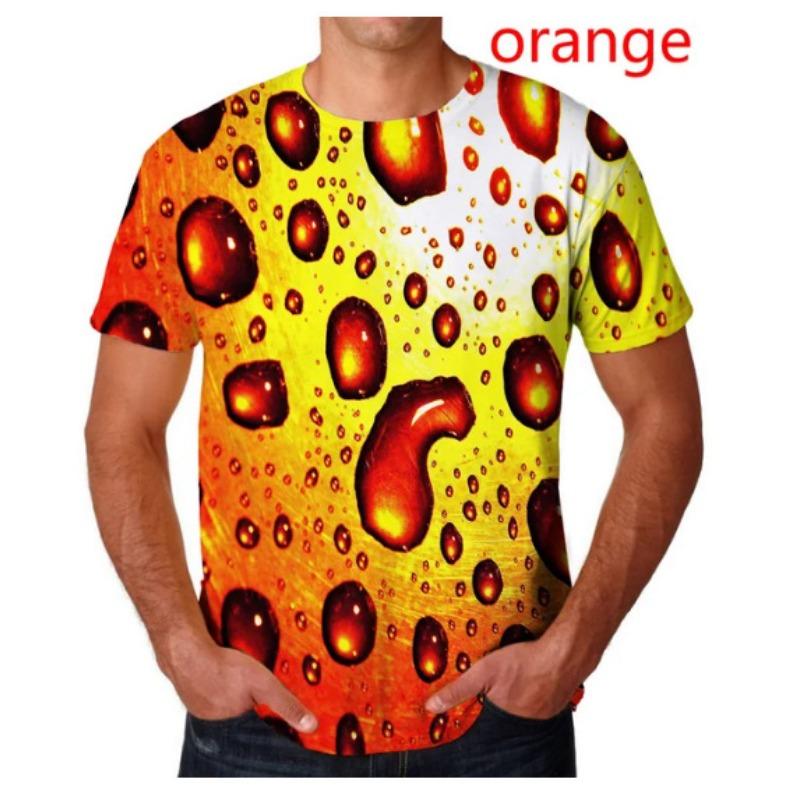 Unisex 3D Printed Water Droplet T-shirt Funny Short Sleeved T-shirt