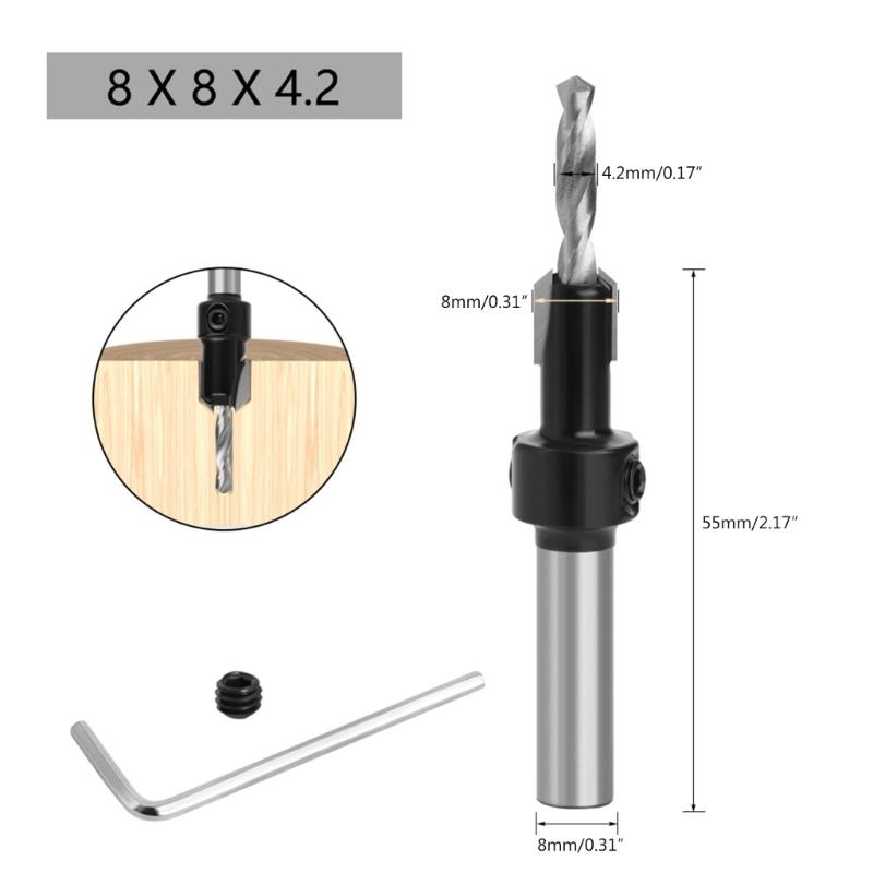 8/10mm Round Shank Countersink Drill Bit High Speed Steel Milling Cutter Metal Hole Cutter Woodworking Drilling Tools