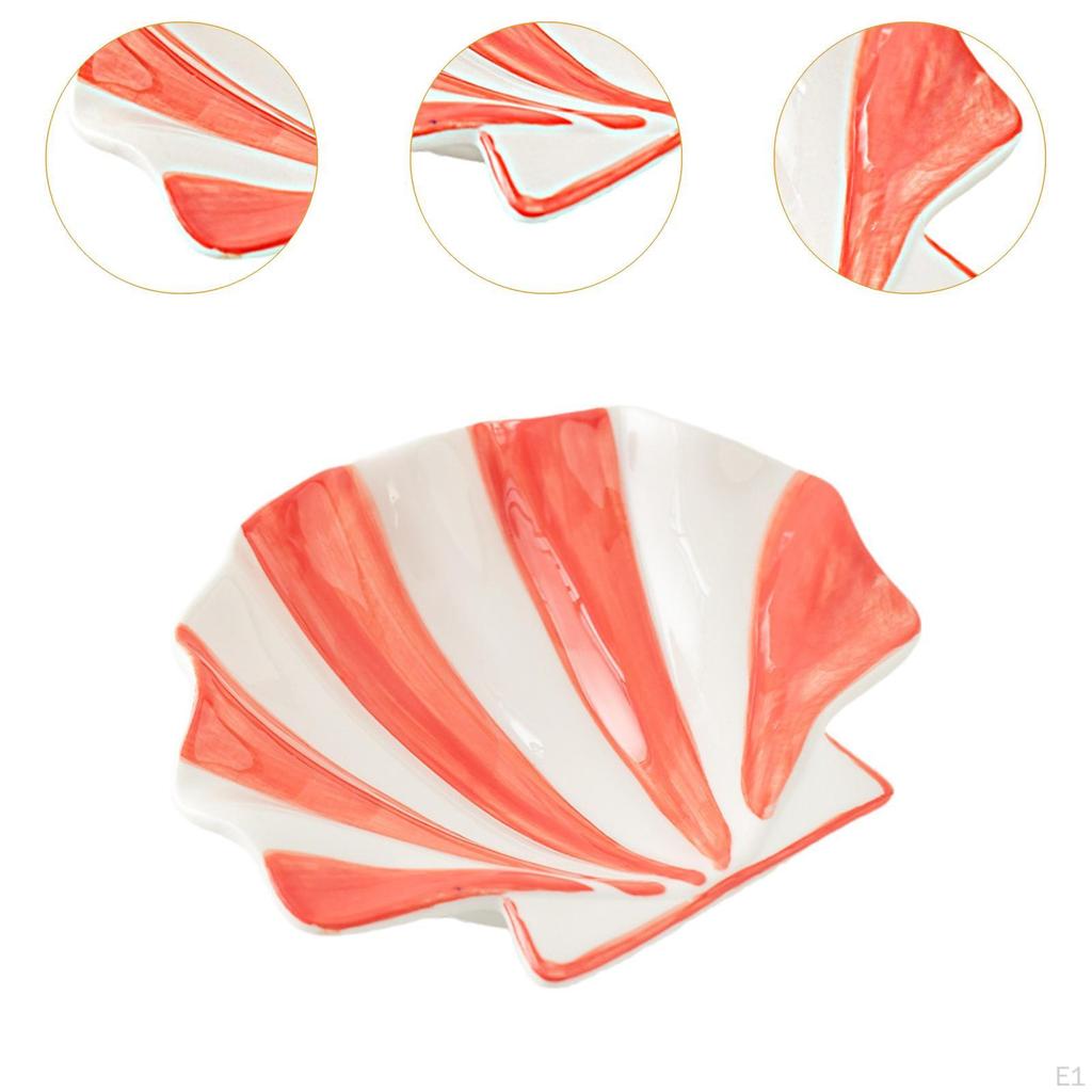 Ceramic Shell Shaped Business Cards Bowl Shape Trinket Tray Decorative for Home