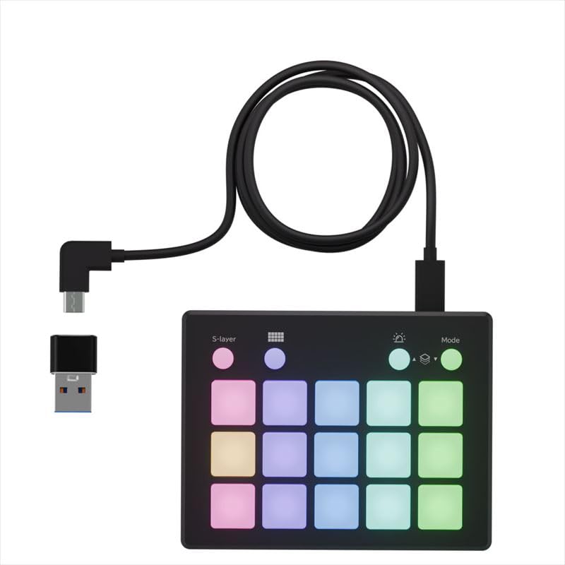 

Area 15 Keys Enhancer Shortcut Keys 15 Keys USB Connection Video and Image Editing Type-C SD-PAD15 чорний