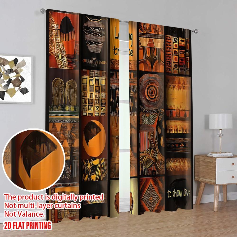 2D flat printing 2pcs Unsalable  Pography Banner African Patchwork Style Durable Polyester  Without Electricity Wall Decor