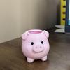 3D Pig Figurine Pen Holder, Unique Cute Desktop Storage Organizer for Stationery Makeup Brushes Office Desk Decoration