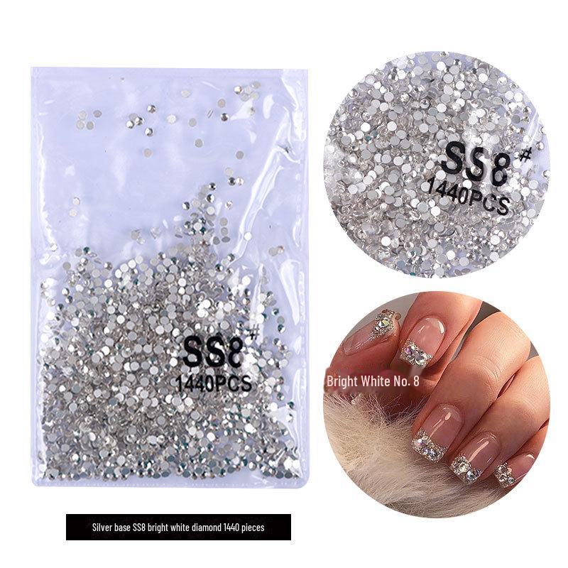 

Серебряно-белые чешские стразы AB Fantasy Color для дизайна ногтей с бриллиантами - Super Flash, с плоским дном, не опадают