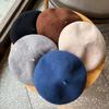 High-Quality Australian Wool Beret: Anti-Pilling, Korean Style, Solid Color, Retro Painter Hat for Girls