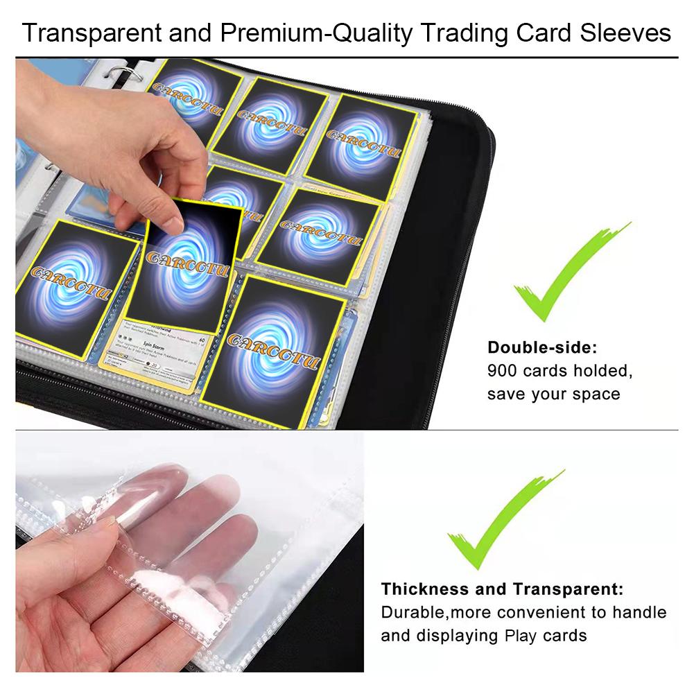 Leather Anime Trading Card Holder 4/6-Grid Game Card Collections Pack Baseball Card Storge Bag For Storage 400/900 Cards Holded