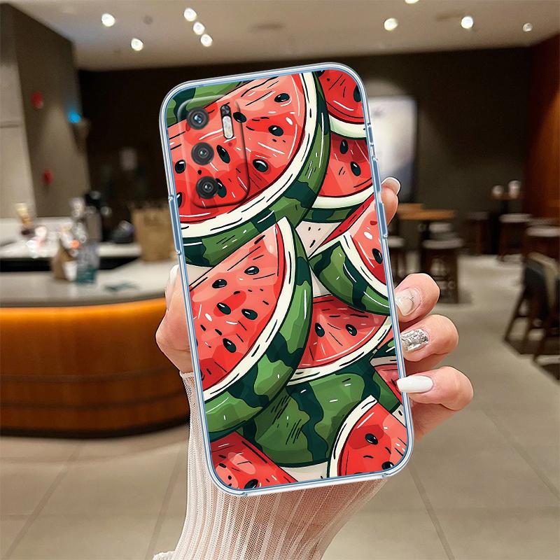 UP19 Cartoon Fruit Watermelon Transparent Phone Case for Motorola Moto G7 G8 G9 G84 G85 G73 G24 G15 Z2 Play Power Plus