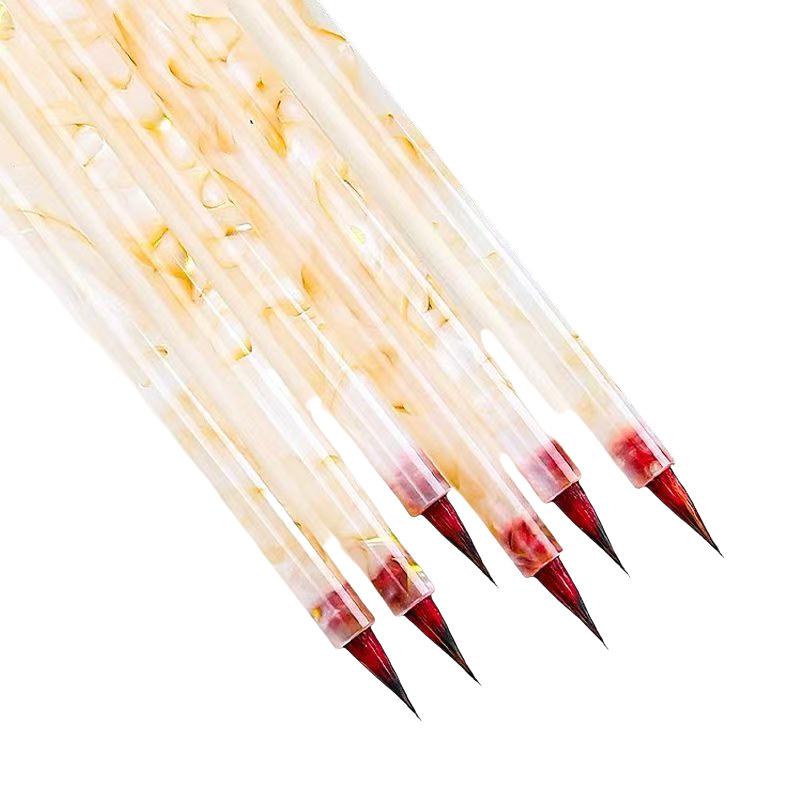 Calligraphy Small Red Hair Wolf Hair Small Case Brush Thin Gold Body Hook Pen Meticulous
