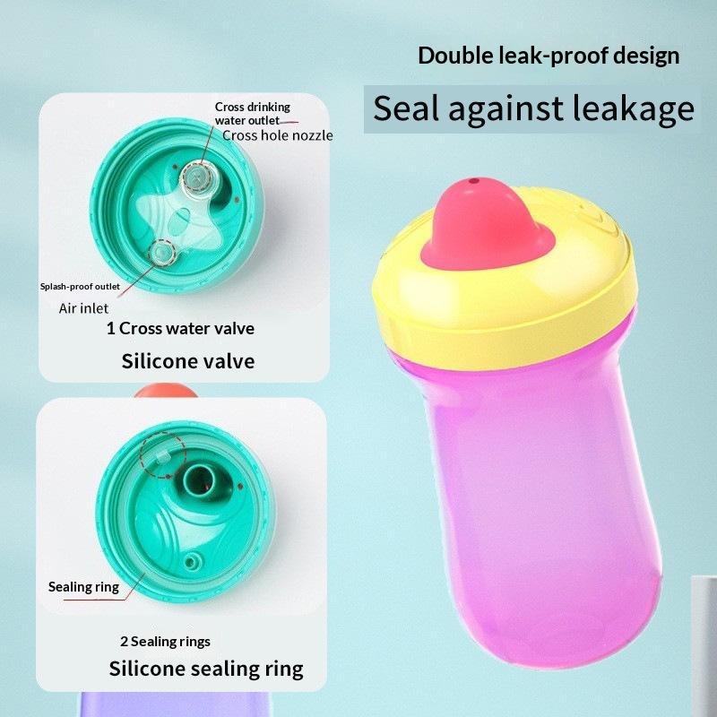 BPA-Free Wide Mouth Toddler Spout Cup 10oz Leakproof Learning Drinking Cup for Family Picnic Trips