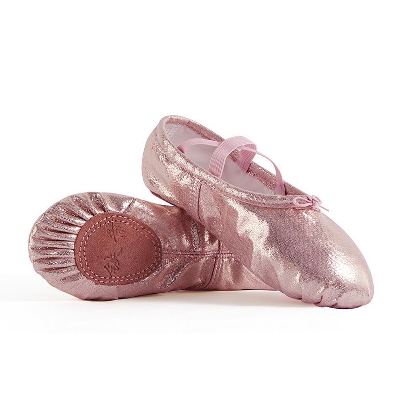 Rosa Ballett-Tanzschuhe für Mädchen: Weiche Sohle, Rutschfest, Kristall-Design, Kleinkind- bis Kindergrößen