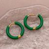 European Style Enamel Circle Earrings: High-End Versatile Women's Ear Jewelry