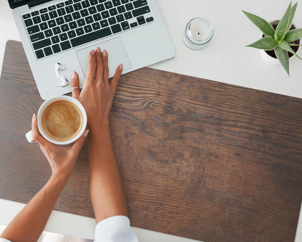 Vinyl Desk Mat with Stylish Wood Grain Print 100x50 cm