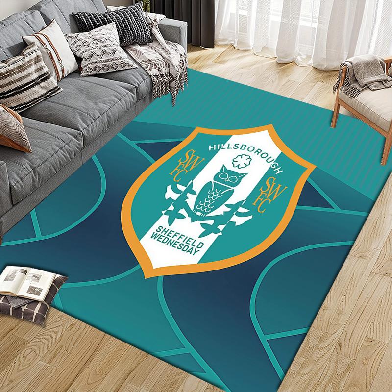 Sheffield Wednesday Flannel Pattern Square Carpet,Area Rug,Carpet Rug for Living Room Bedroom Sofa Playroom Decor,Non-slip Floor Mat