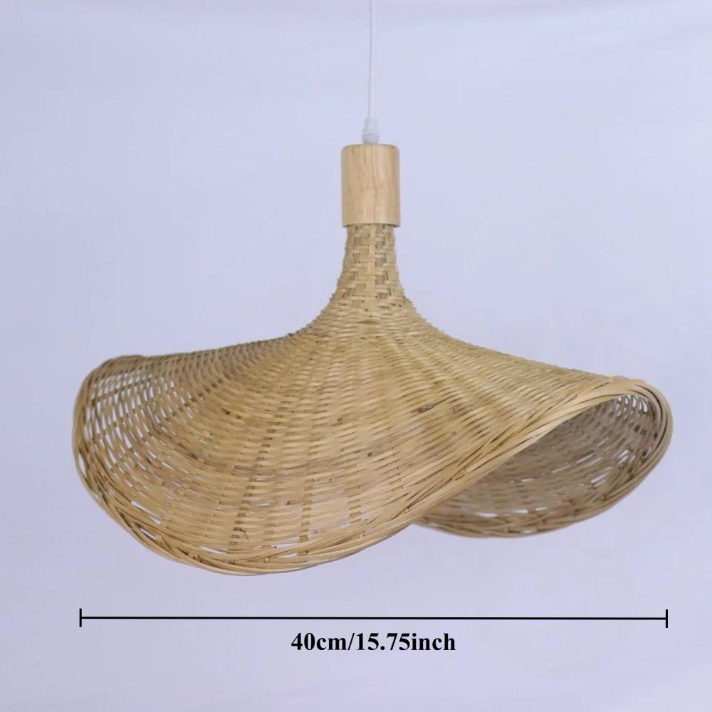 JOYINLED Japanese Style Bamboo Chandelier Rattan Woven Pendant Light Ceiling Lamp for Home Cafe Bar Decorate Restaurant 40/60CM