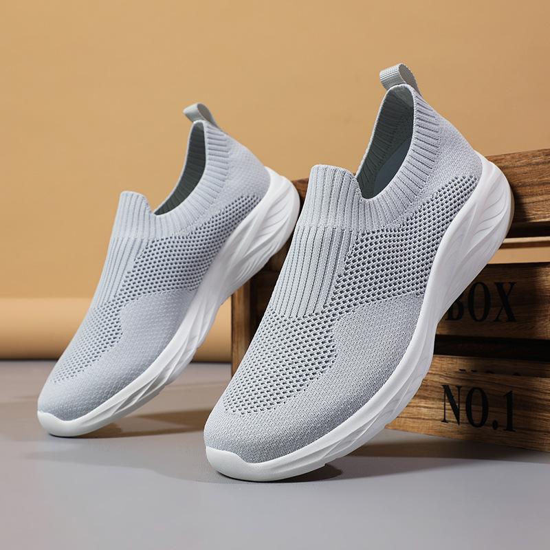 

Large size sneakers 22 summer lightweight breathable mesh running shoes lazy casual shoes 48 світло-сірий колір