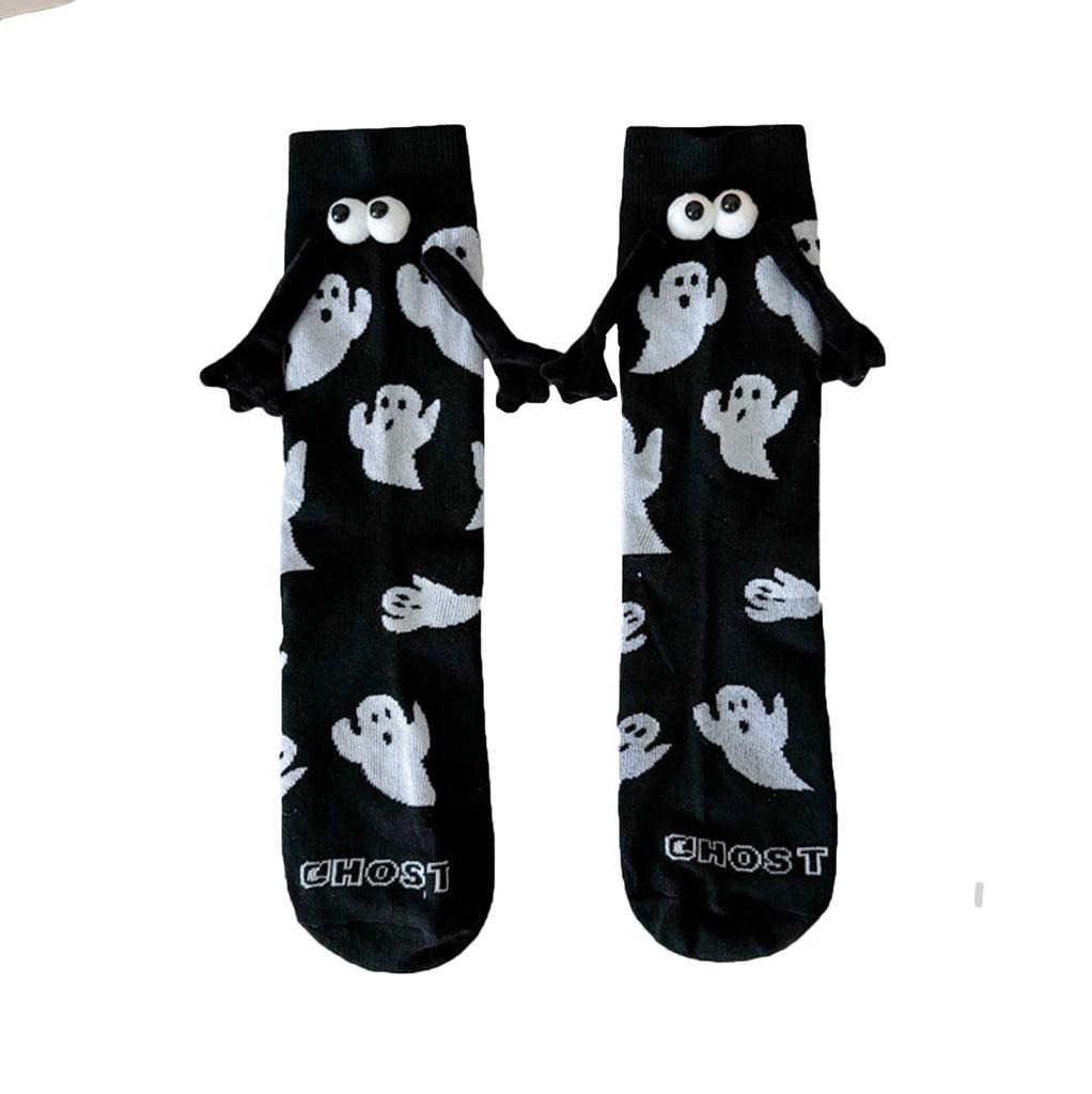 Women's Halloween Socks Cute Magnetic Hand In Hand Socks And Tube Socks