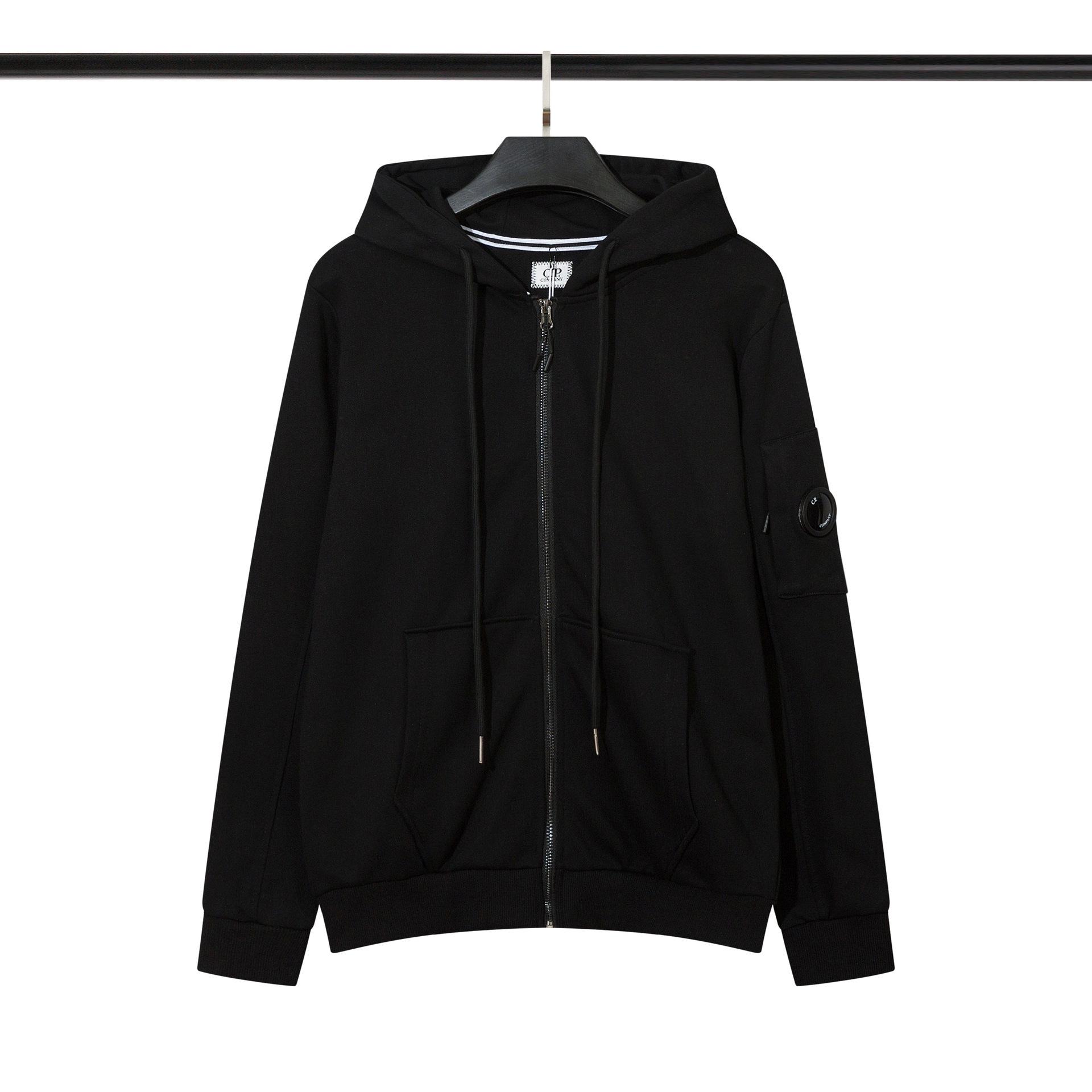 

Unisex Solid Color Zipper Hoodie with Solid Lens Design - Trendy Autumn/Winter Style L