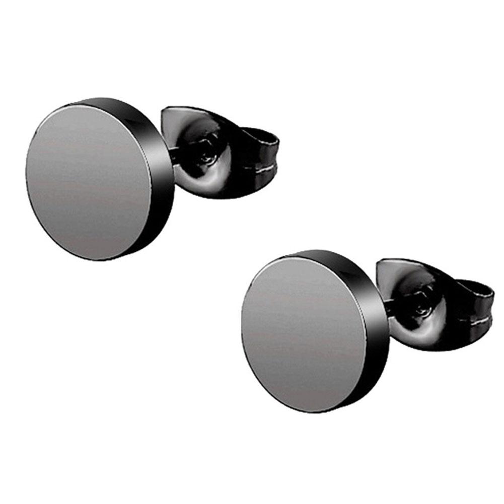 1 Pair Punk Stainless Steel Stud Earrings Black Earrings Set For Men Women Vintage Hip Hop Piercing Ear Fashionable and Minimalist Jewelry