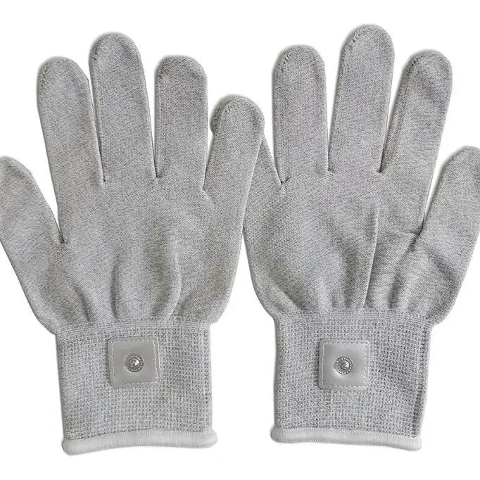 20pcs Silver Conductive Fiber Massage Gloves for TENS/EMS for Therapy Hand Massager Anti-static/Anti-skid Electrode Bio Glove