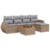 Vidaxl 6-Cz. Set di Mobili da Giardino con Cuscini, Beige, Polyrattan