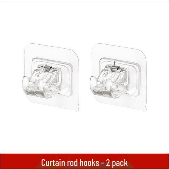 White No-Drill Telescopic Curtain Rod with Clips for Kitchen, Bathroom, and Cabinet.