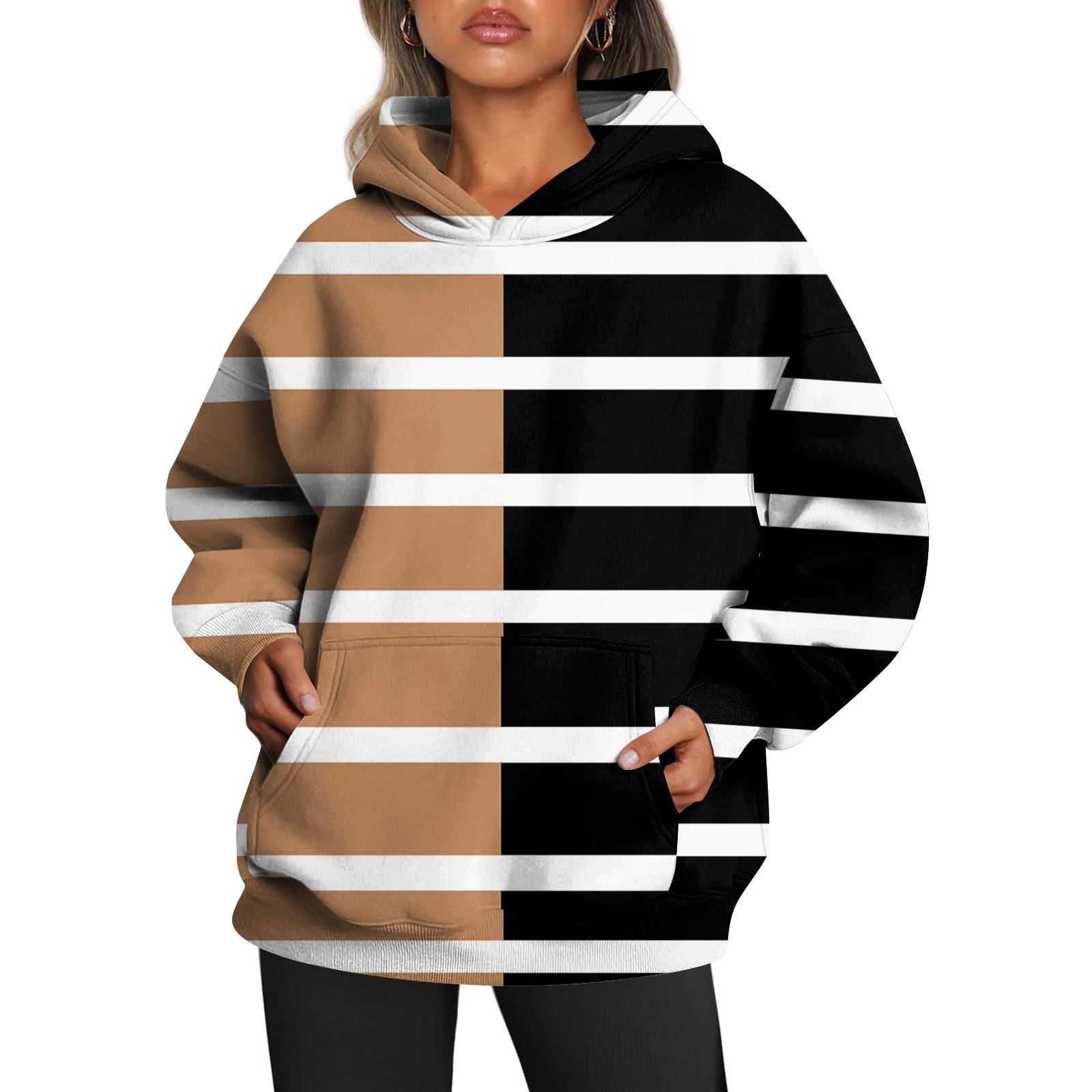 Женские толстовки с капюшоном большого размера с длинным рукавом с принтом — фото 5