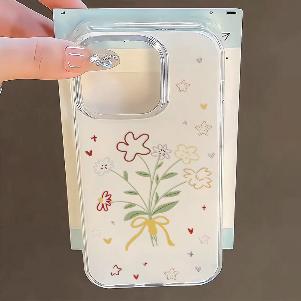Painted Phone Case for iPhone 12 13 15 16 iPhone 16 12 13 14 15 Pro  14 15 16 Pro Max Coverage Shockproof Anti-Fingerprint Fresh Style Protective Case