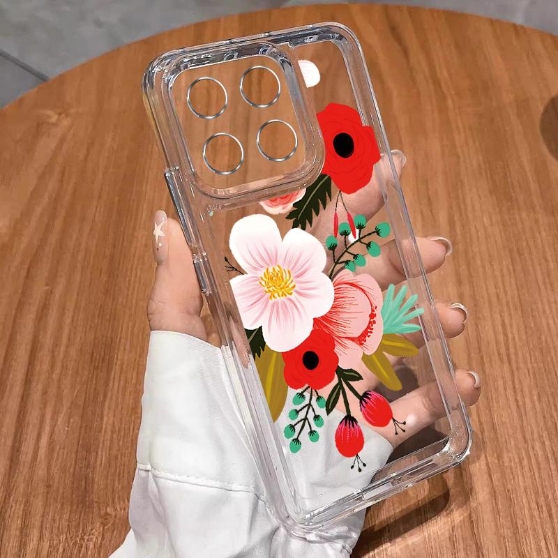 Pro Xiaomi 13t 11t Poco X6 X5 Redmi Note 13 12 11 10 Pro Nárazuvzdorný Květinový Barevný Kreslený Láska Srdce Silikonový Průhledný Tenký Kryt