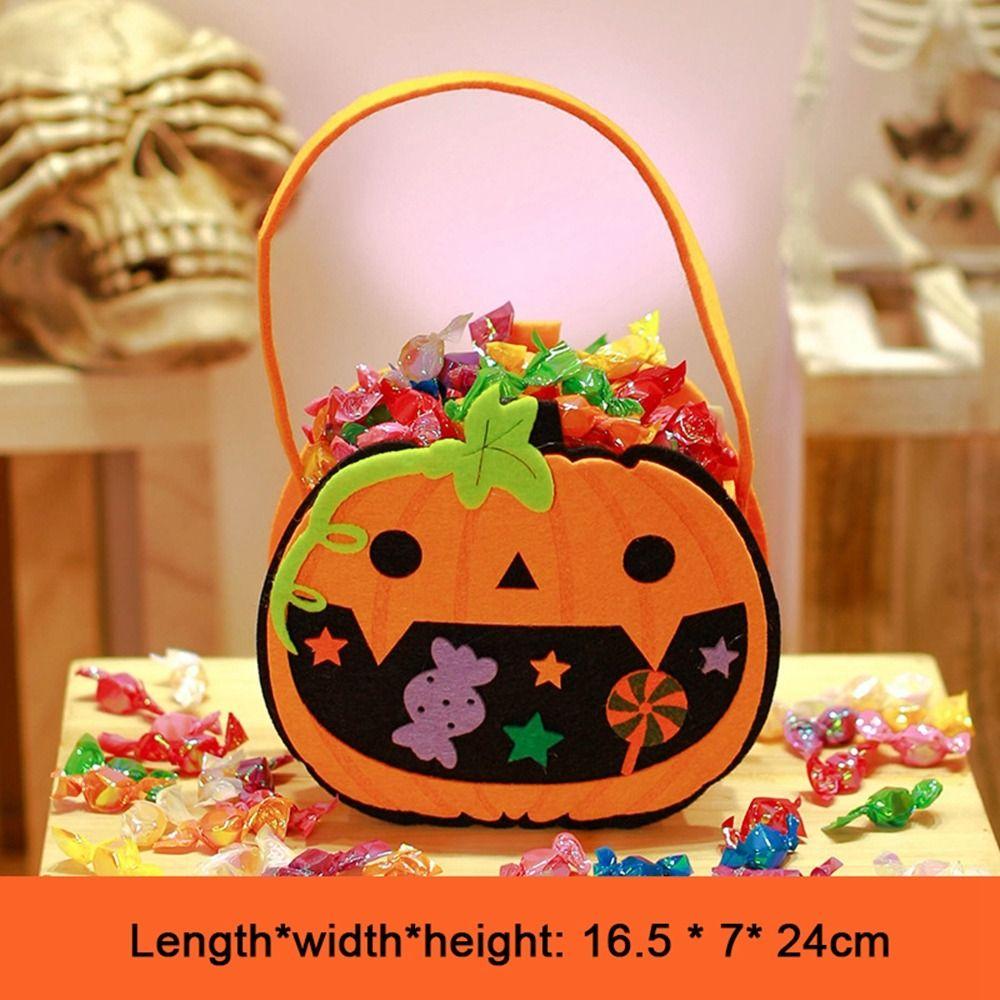 New Non-woven Fabric Halloween Candy Bag Hand-held Navidad Sugar Bag Party Decor Kids Favor Handbag Haloween
