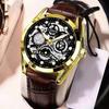 High-End Fashion Business Light Luxury Versatile Automatic Quartz Luminous Waterproof Hollow Men'S Watch