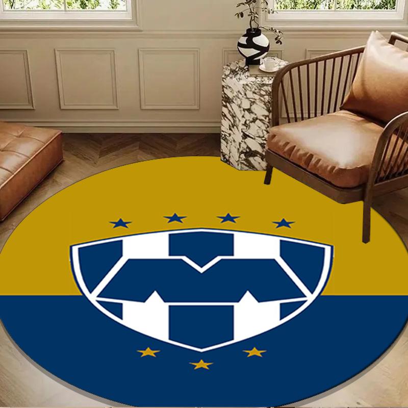 1PC rug Monter-rey Football Crest Art Round mat Home Decor, Chair rug For livingroom,Bedroom, doormat home decor Birthday Gift Christmas Gifts