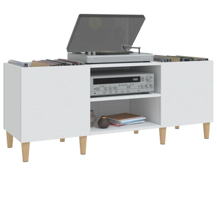 VidaXL Record Cabinet White 121x38x48 Cm Engineered Wood 831925