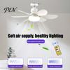Ventilateur de plafond 42/52 cm avec lampe LED, 3 températures de couleur, douille E27, 6 pales, télécommande silencieuse pour le sommeil, 3 intensités réglables pour la chambre à coucher