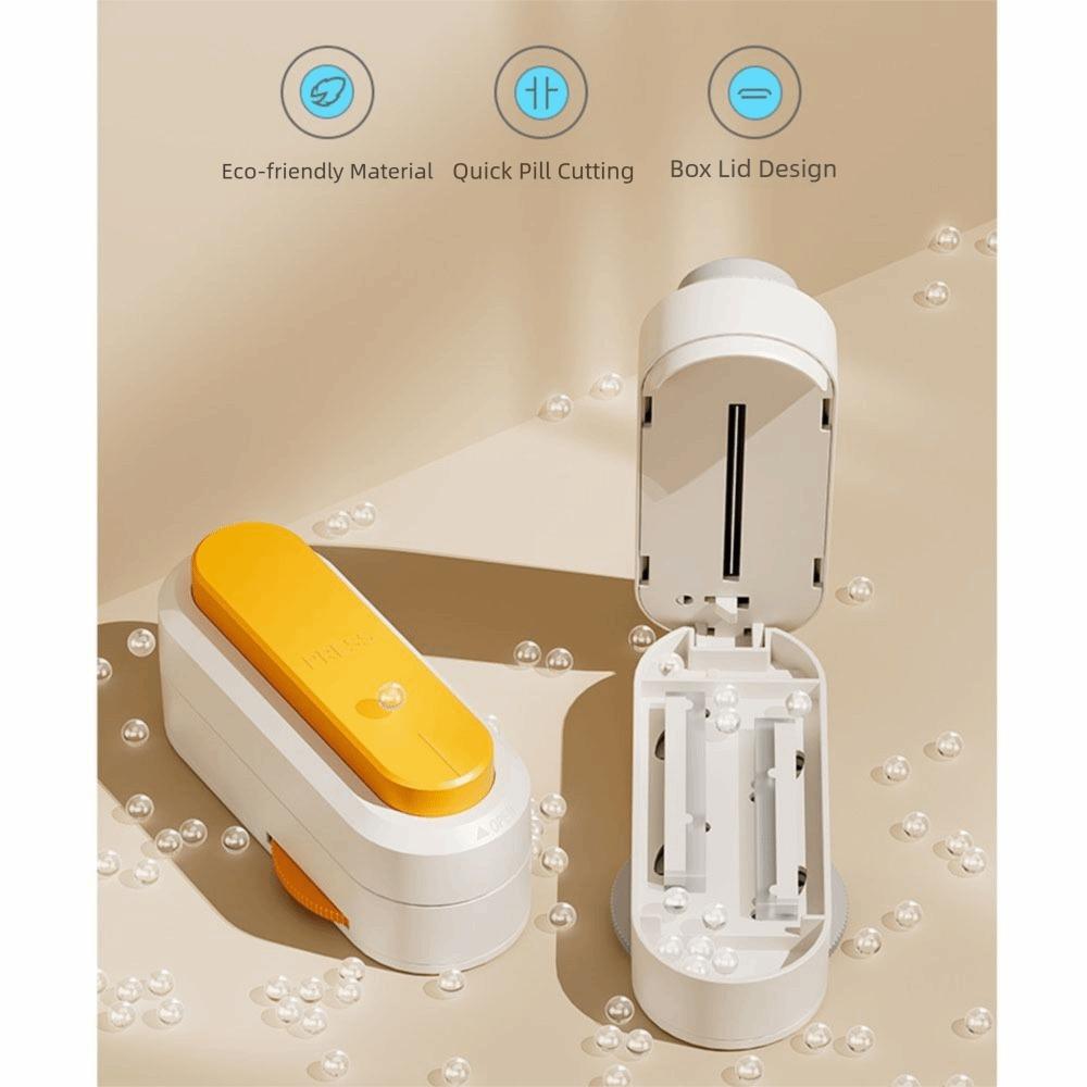 2 In 1 Pill Storage Box Dust-Proof Cut Tablet Dispenser Waterproof Daily Pill Splitter  Home