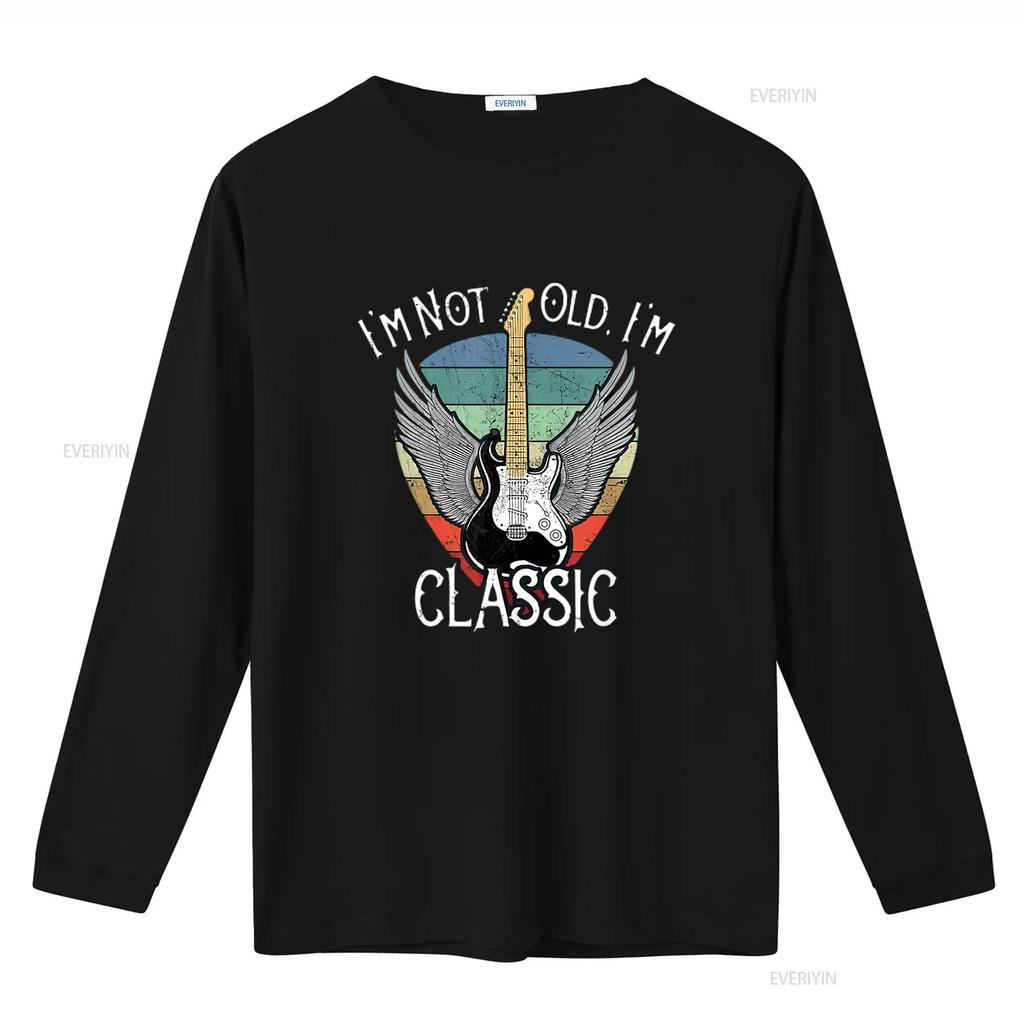 I M Not Old Classic Funny Rock Roll Mens T Shirt Black X Large vintage Washed Stretched Unisex Breathable Casual Soft Stylish