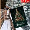 1pc Merry Christmas Forest Green Christmas Tree Garden Flag_2-28 X 40 Inch Double-sided Garden Flag Courtyard Decoration, Flag Only, Seasonal Celebrat