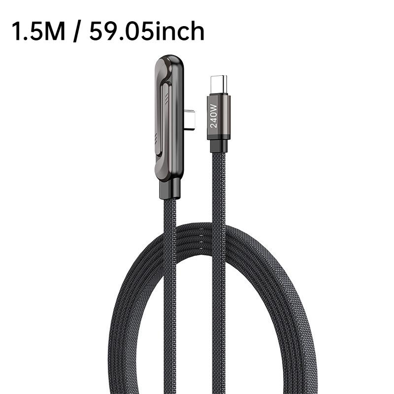 

2-in-1 Foldable Phone Stand + 240W Flat Braided Type-C Fast Charging Data Cable чёрный