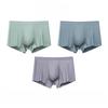 3pcs Summer Thin Ice Silk Men's Underwear Men's Flat Corner Pants with Mesh One Piece Breathable Thin Quick Drying Boxer Brief