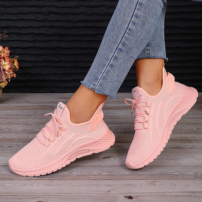 Lucyever  Mesh Breathable Women Sneakers Casual Thick Bottom Lace-up Vulcanized Shoes Ladies Platform Sneaker Shoes Woman 43