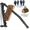 Holzspalter aus Eisen, Holzschneider mit Aufbewahrungstasche für Brennholz, Aufbewahrungsschlaufe und zwei Handschuhen – Anzündespalter zum effizienten Zerkleinern von Brennholz