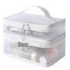 Large Capacity Multi-Layer Portable Toiletry Bag with Transparent Mesh for Travel