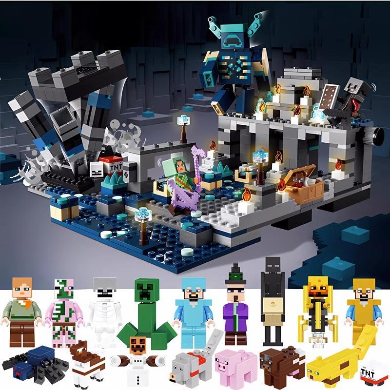 Compatible Lego Bricks: Minecraft Cave, War Village Puzzle for Boys, Birthday Gift