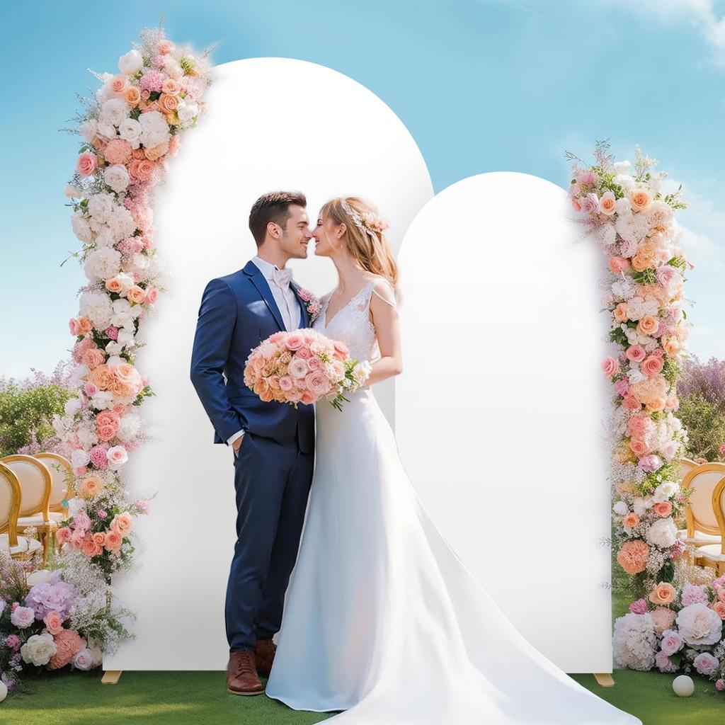 2 Set-7.2FT, 6FT Arch Backdrop Cover Spandex Wedding Arch Stand Covers for Bridal Shower Wedding Baby Shower Birthday Party