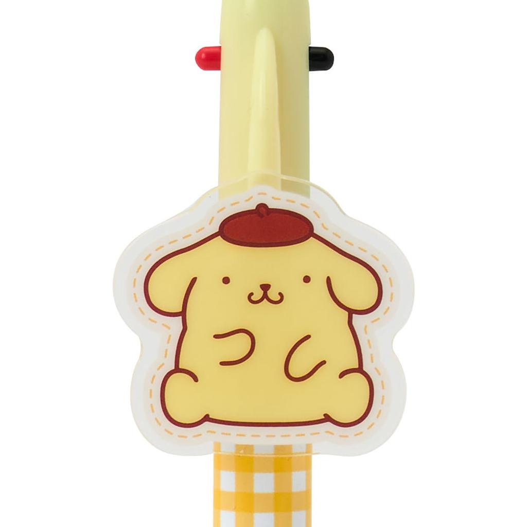 Sanrio Pompompurin Ballpoint Pen Mechanical Ballpoint Pen Ink with Mascot 642142 2-Color & Pencil, PMMA, Colors Black, Red, Retractable, Clip,