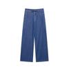 2025 Spring/Summer Women's Loose Casual Elastic Waist Drawstring Wide-Leg Denim Pants