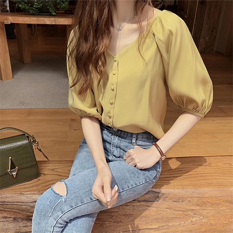 Damen Sommer Übergröße Kurzarm Tops V-Ausschnitt Cardigan Tops Einfarbig Büro Unterhemd