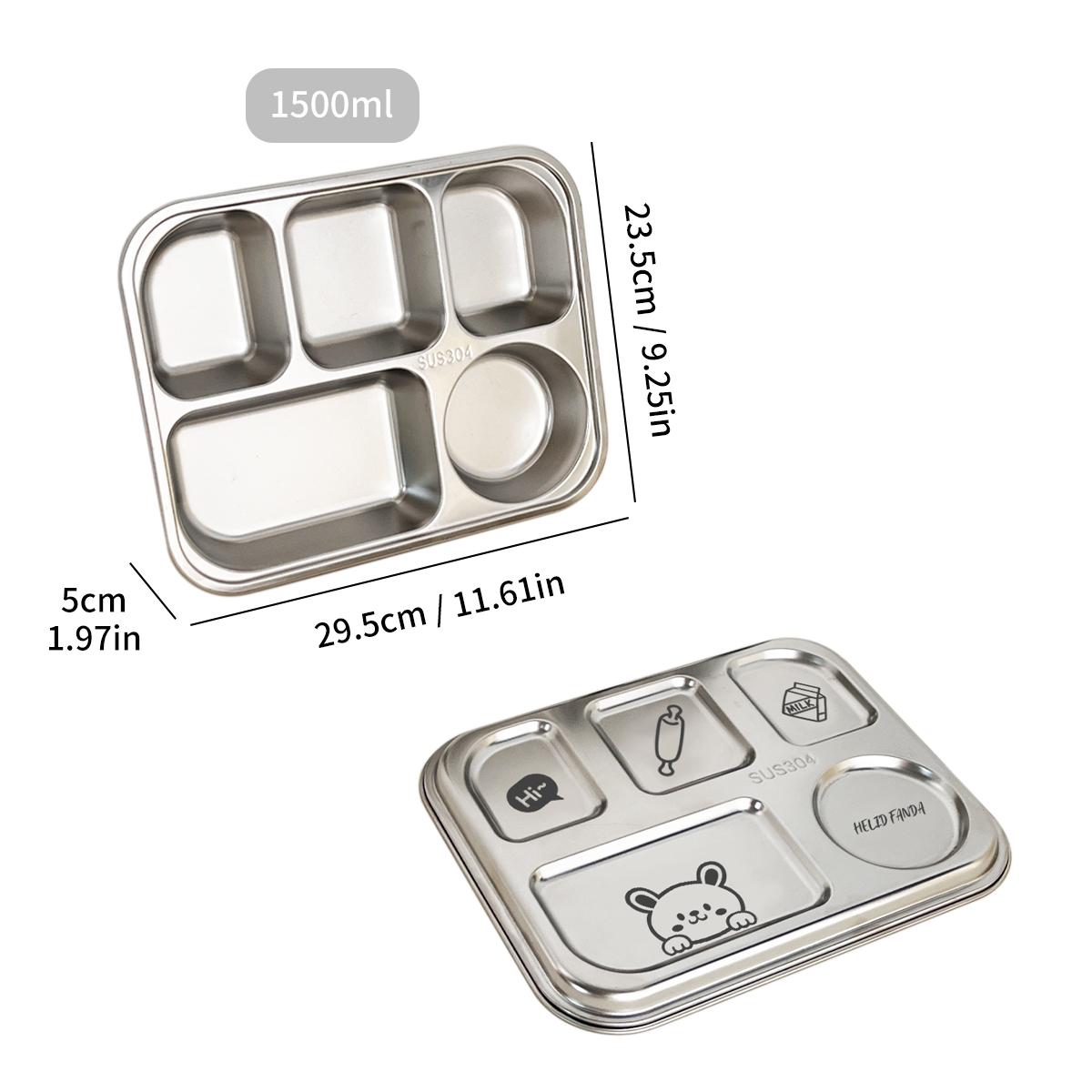 

Тарелка для ужина с 4/5 отделениями для студентов из нержавеющей стали 304, тарелка для фаст-фуда, столовая, разделенный поднос для ужина с крышкой