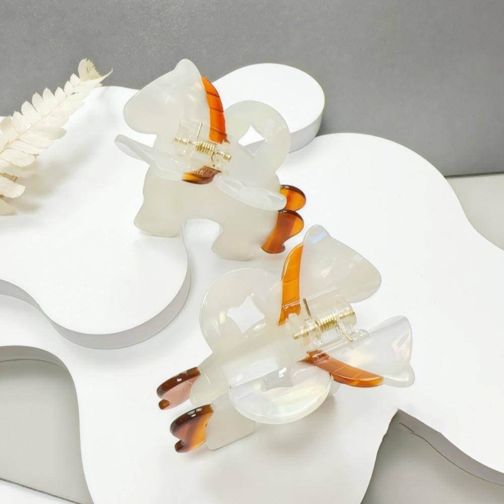 2 PCS Acetate Hair Clip Horse Shark Clip Barrettes Hair Accessories Acetic Acid Hairpins Rhinestone Waterproof Foal Side Clip