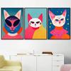 Retro Alien Cat Space Adventure UFO Poster Canvas Painting Abstract Animal Wall Art Picture For Living Room Home Decoration