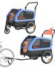 Dog Bike Trailer, Supports Up To 40 Kg, 2-in-1 Pet Stroller Cart Bicycle Carrier for Small & Large Dogs