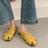 Fashion Baotou Semi-slippers Women's Summer Wear New Woven Hollow Flat Bottom Non-slip Wear-resistant Roman Cool Drag